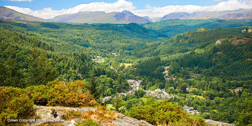  and lovely views looking over Betws y Coed and Snowdonia 
